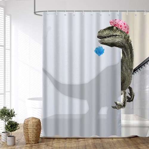 Funny Dinosaur Shower Curtain Set - 72x72