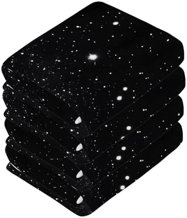 Galaxy Black Washcloth Set 2 x 12x12 Soft Cotton Face Towels