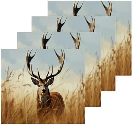 YETTASBIN Deer Washcloths 2 Pack Soft Absorbent Cotton Face Towels
