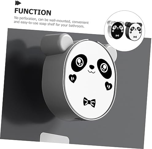 SHOWERORO Panda Wall-Mounted Soap Holder 2PCS for Bathroom Kitchen