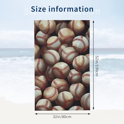Quick-Dry Comfortable Retro Baseball Pattern Beach Towel