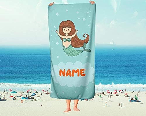 Personalized Corner Mermaid Beach Towels for Kids Adults