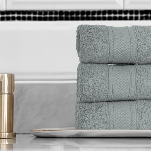 MoNiBloom 6-Piece 100 Cotton Hand Towels Gray