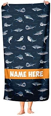 Extra Large Thick Cotton Shark Towels Personalized Design Beach and Travel Use