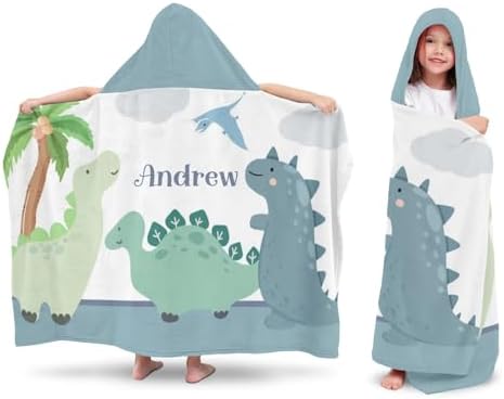Deven Jungle Little Dinosaur Custom Hooded Bath Towel