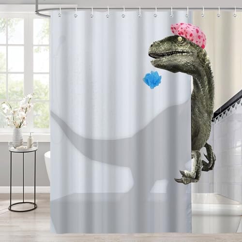 Funny Dinosaur Shower Curtain Set - 72x72