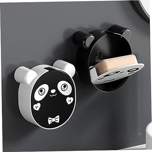 SHOWERORO Panda Wall-Mounted Soap Holder 2PCS for Bathroom Kitchen