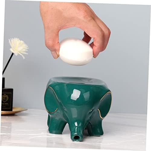 LIFKOME Ceramic Elephant Drainage Soap Box Self-Draining Bath Organizer