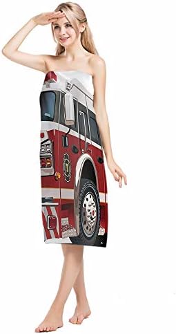 Mugod Fire Truck Design Beach Towels - 64x32 inches quick-dry machine washable