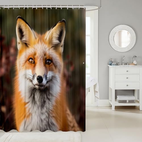Vibrant Woodland Fox Shower Curtain
