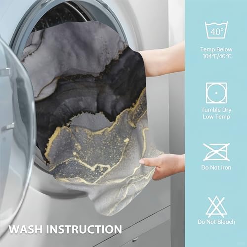 Premium Black White and Gold Marble Decorative Hand Towels