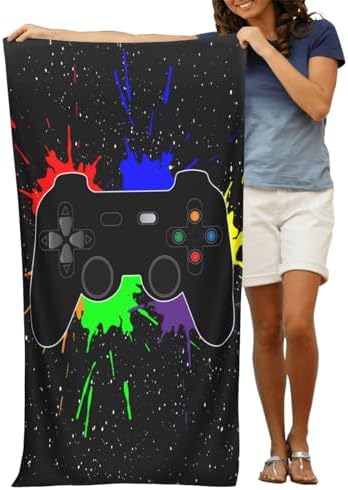 VOOHDDY Game Gamer Joystick Pattern Beach Towels