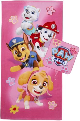 Franco Paw Patrol Girls 2 Piece Bath Towel Set