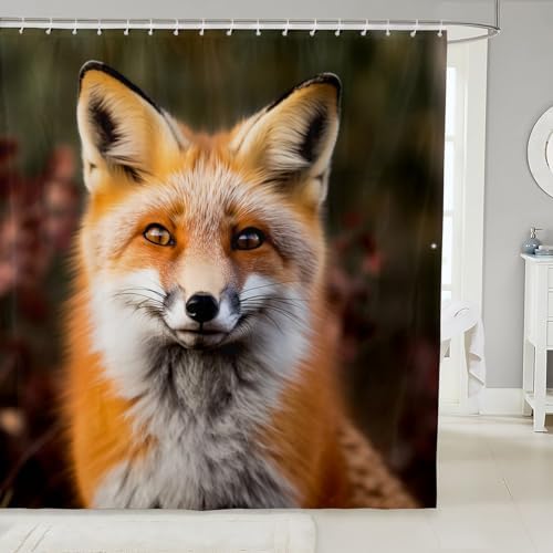 Vibrant Woodland Fox Shower Curtain