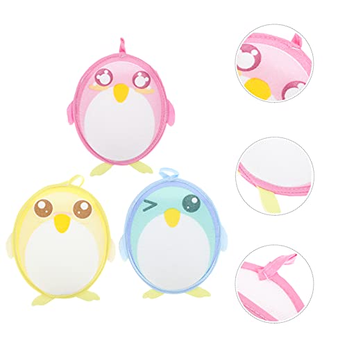 3-Piece Fun Cartoon Bath Scrubbers for Kids Durable Portable