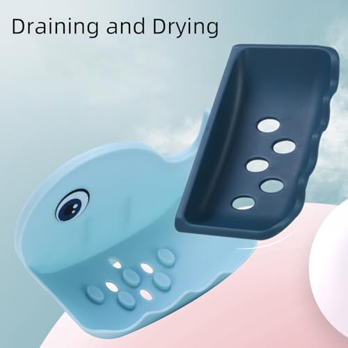 3 Pieces No-Drill Soap Holder with Drain Green