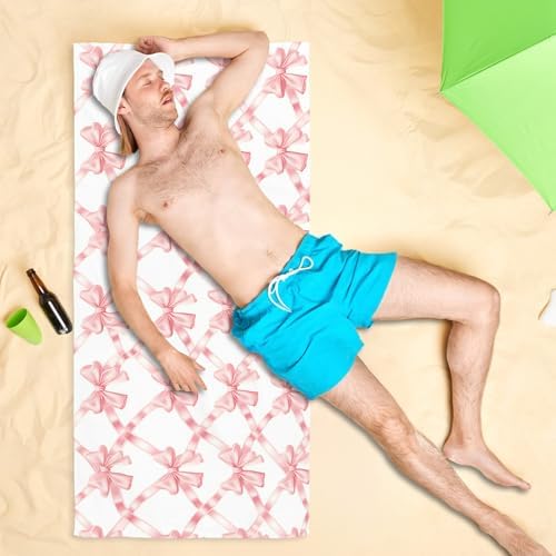 Coquette Preppy Bow Beach Towel