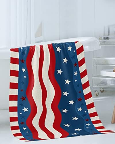 Join the Celebration with Boanket 4th of July Stripes bath towel set