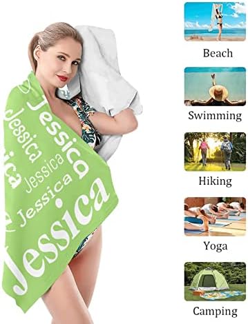XOZOTY Blue Green Personalized Beach Towel