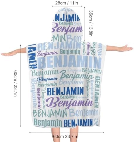 Personalized Kids Hooded Bath Towel with Name Ultra-Soft Durable Custom-Action Sites