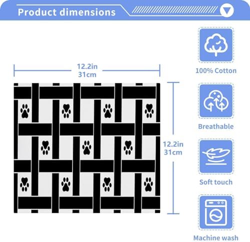 Yetitasbin Puppy Paw Plaid Washcloth 2-Pack