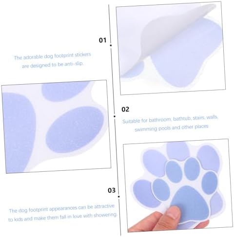 6Pcs Cartoon Dog Footprint Non-Slip Shower Stickers