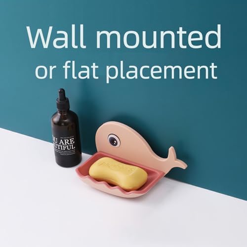 3 Pieces No-Drill Soap Holder with Drain Green