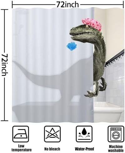 Funny Dinosaur Shower Curtain Set - 72x72
