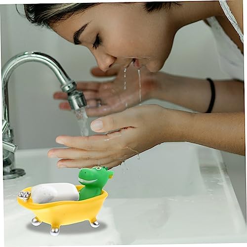 LIFKOME Vinyl Dinosaur Soap Dish for Home and Kitchen Use