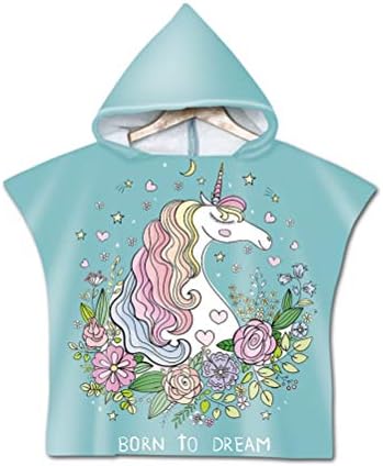 Kids Bath Towel Unicorn Print Hooded