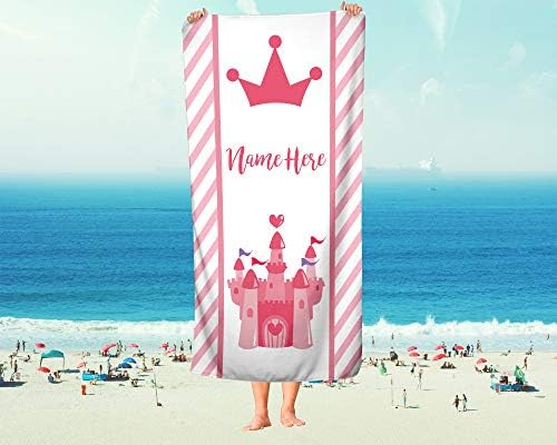 Personalized Pink Princess bath towel make bath fun