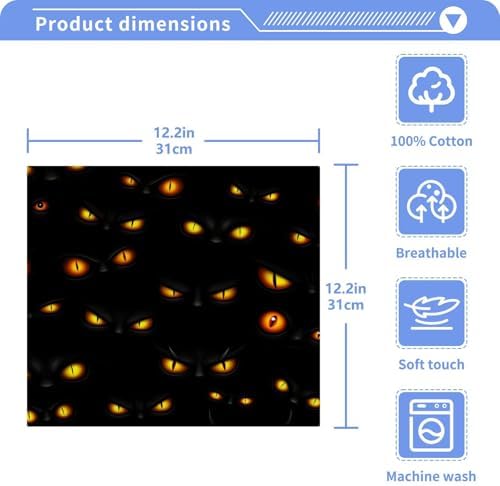 Dark Cats Glowing Eyes Washcloths 2 Pack