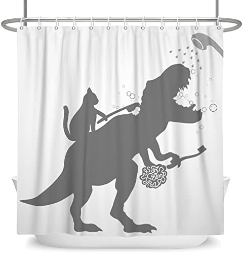 Canessioa Funny Dinosaur Shower Curtain