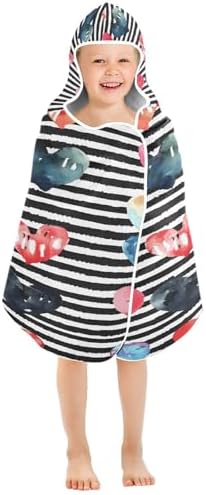 Heart-Printed Toddler Beach Towel Thick Eco-Friendly