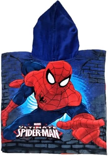 Marvel Spiderman Web Shooting Thin Microfiber Hooded Bath Towel