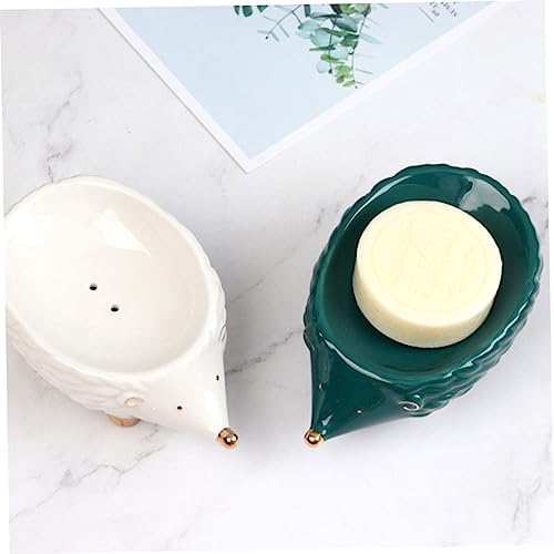 Ceramic Hedgehog Soap Holder for Bathroom Kitchen Decor