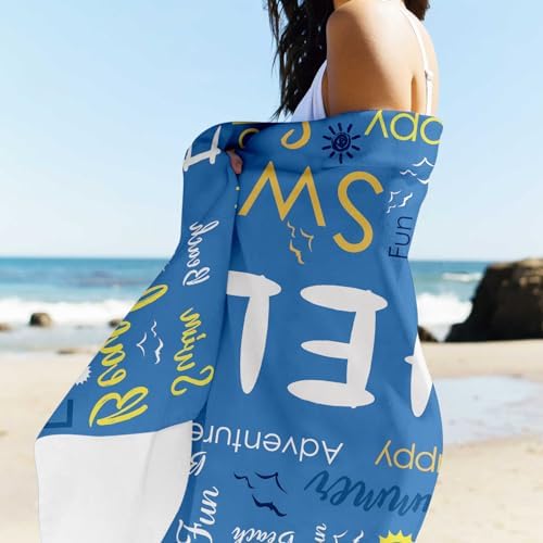 Jeciviala Personalized Beach Towels Microfiber Quick-Dry Sand-Free