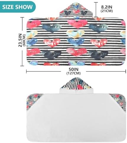 Heart-Printed Toddler Beach Towel Thick Eco-Friendly