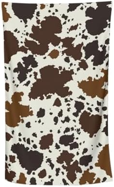 VOOHDDY Cow Print Brown Microfiber Beach Towel