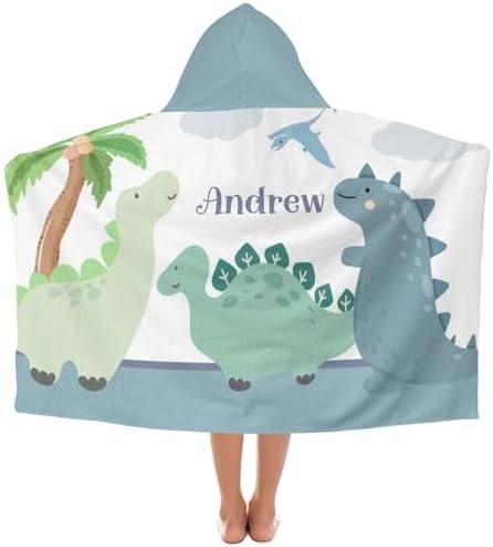 Deven Jungle Little Dinosaur Custom Hooded Bath Towel