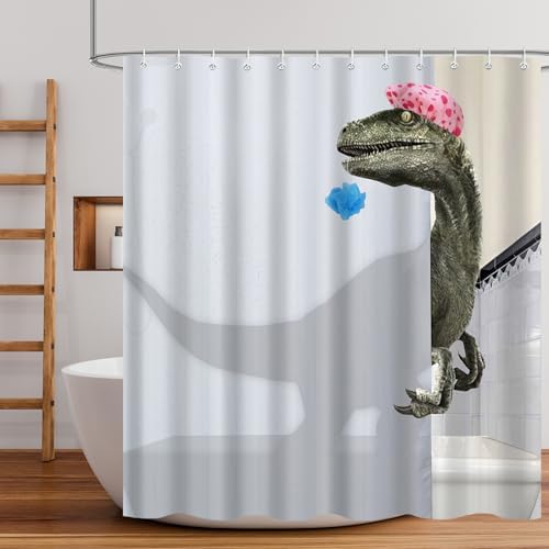Funny Dinosaur Shower Curtain Set - 72x72