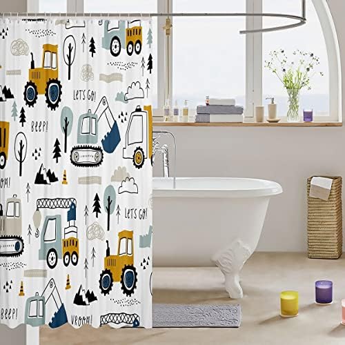 Feelyou Cartoon Car Kids Bath Shower Curtain Set