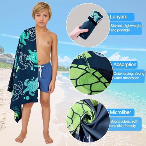 MelonBoat Large Microfiber Beach Towel Speedy Absorbent Compact for Travel