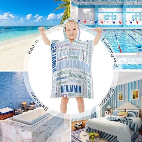 Personalized Kids Hooded Bath Towel with Name Ultra-Soft Durable Custom-Action Sites