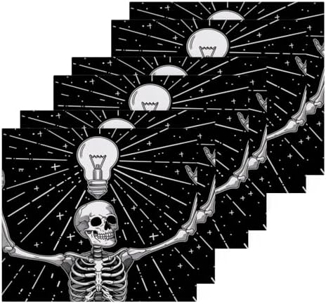 Stay Clean All Day - PachyLuu Skeleton Lightbulb Pattern Washcloth Set