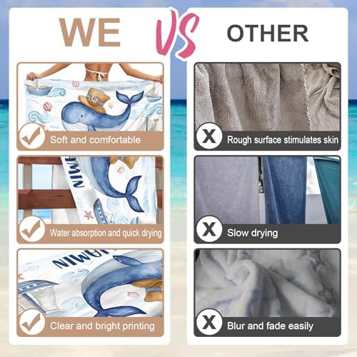 Personalized Beach Towels for Boys with Custom Name