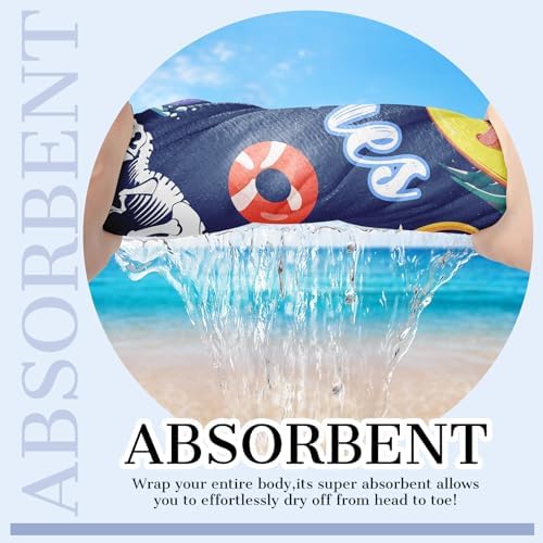 Personalized Kids Beach Towels - Monogrammed Microfiber