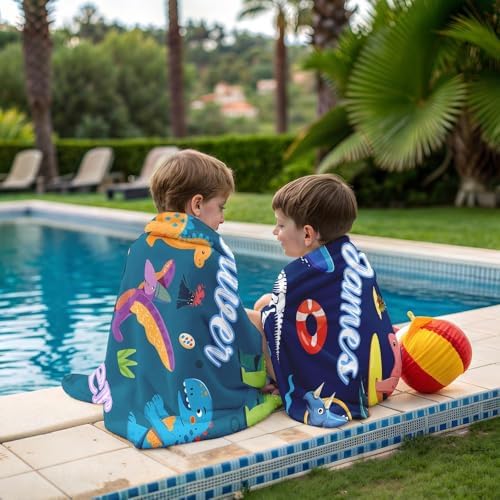 Snewvie Custom Dinosaur Beach Towels for Kids