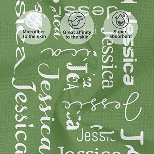 Personalized Green Beach Towel with Name