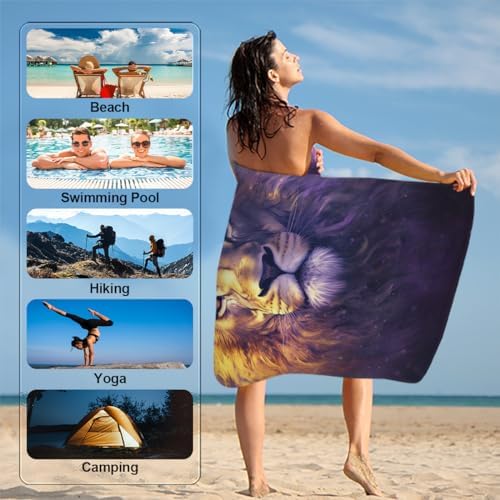 Lion Canvas Beach Towels